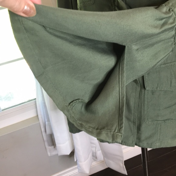 Hinge Seattle Zip Front Khaki Bell Sleeve Jacket - Picture 7 of 9